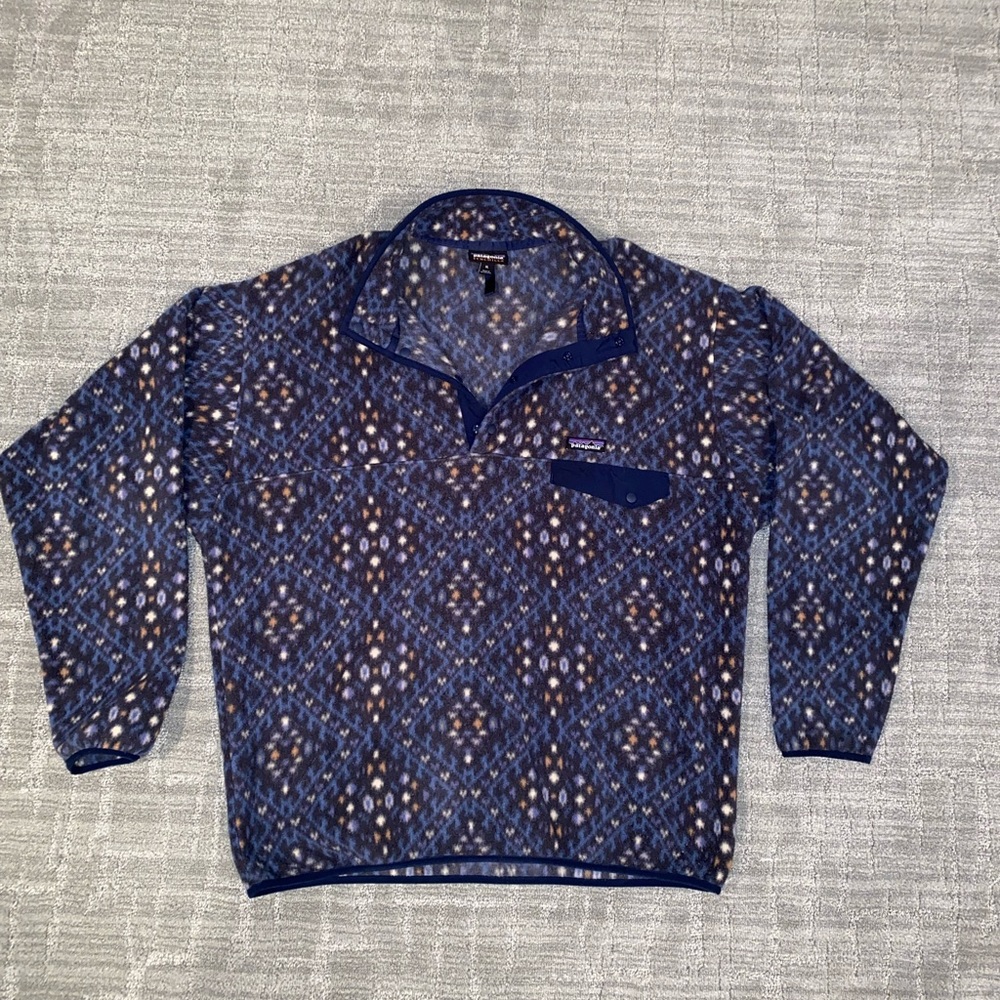Patagonia Synchilla Pullover Men’s X-Large Blue Pattern Fleece